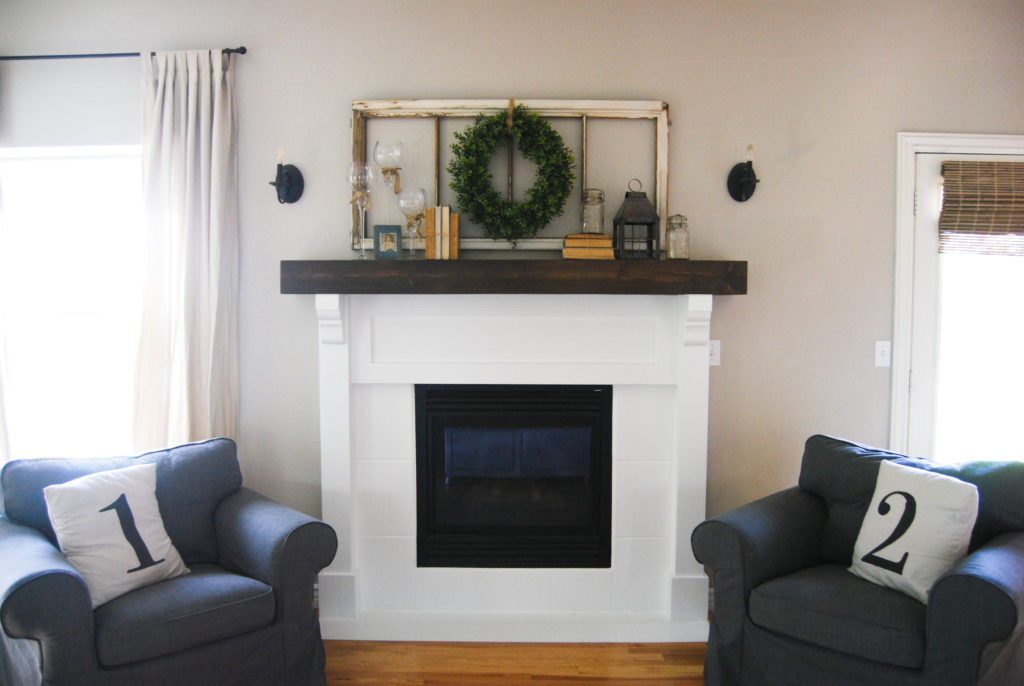 Fireplace makeover after picture