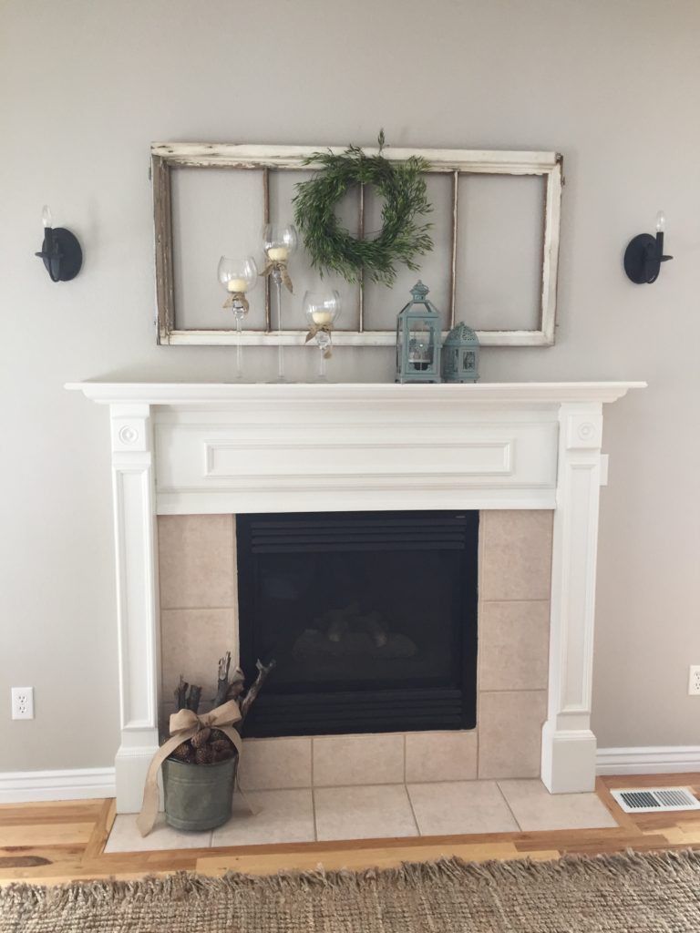 Fireplace after brass was painted black