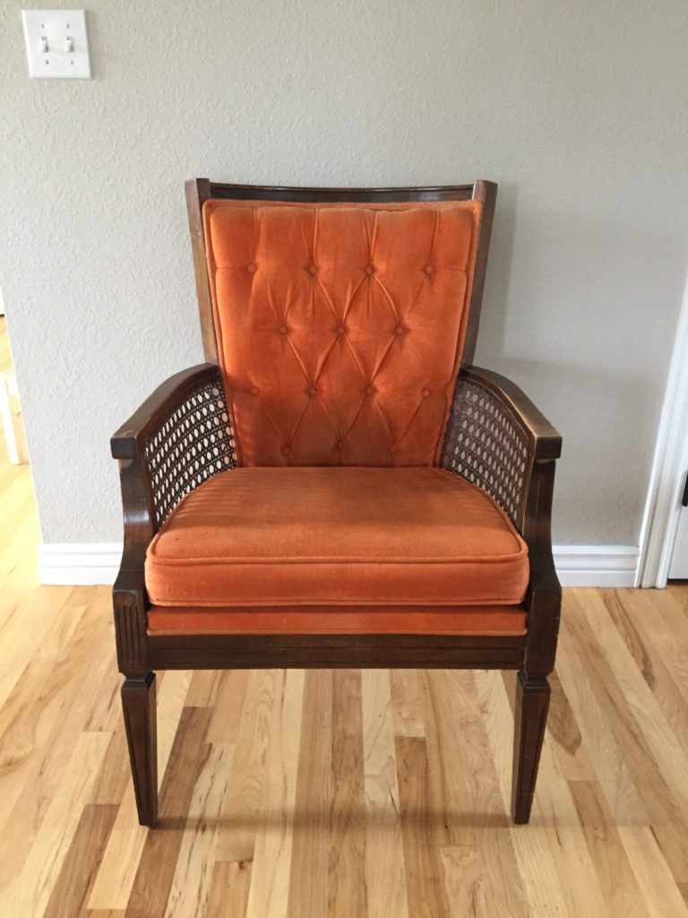 Orange Velvet Chair 
