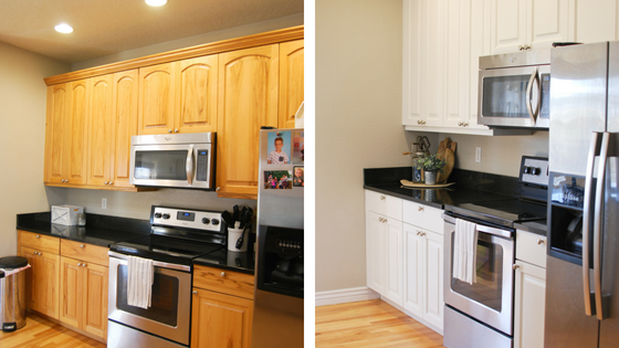 Painted kitchen cabinets before and after