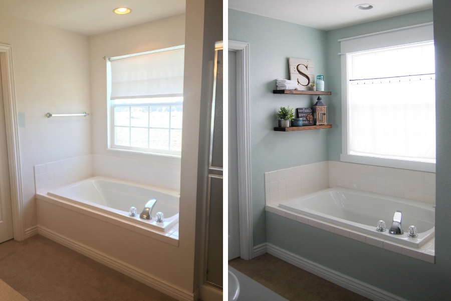 Master tub before and after