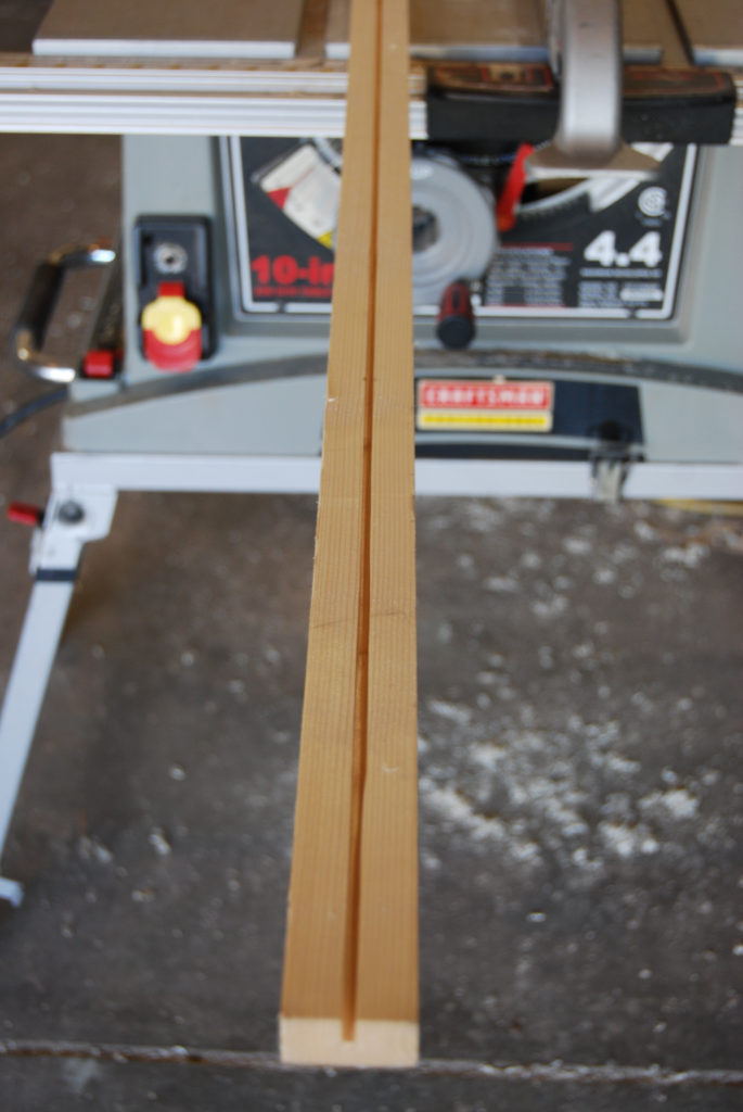 Cut groove in wood frame