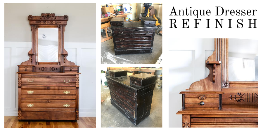 Antique Dresser Refinish Family, How Do You Attach A Mirror To An Antique Dresser